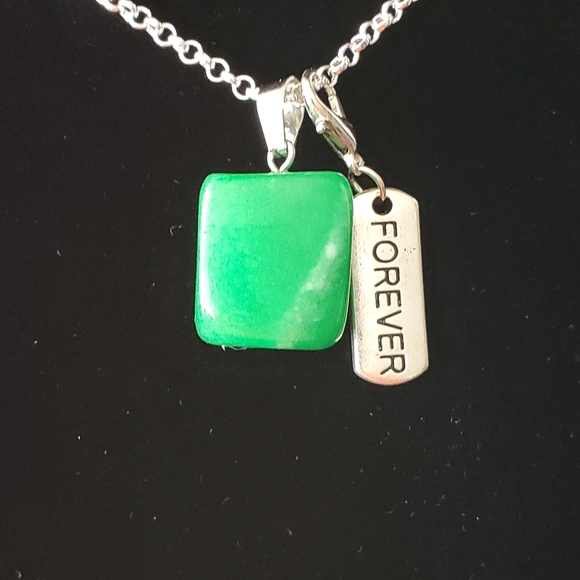 Aventurine 30" \ .925 Sterling Silver Necklace - Picture 1 of 7